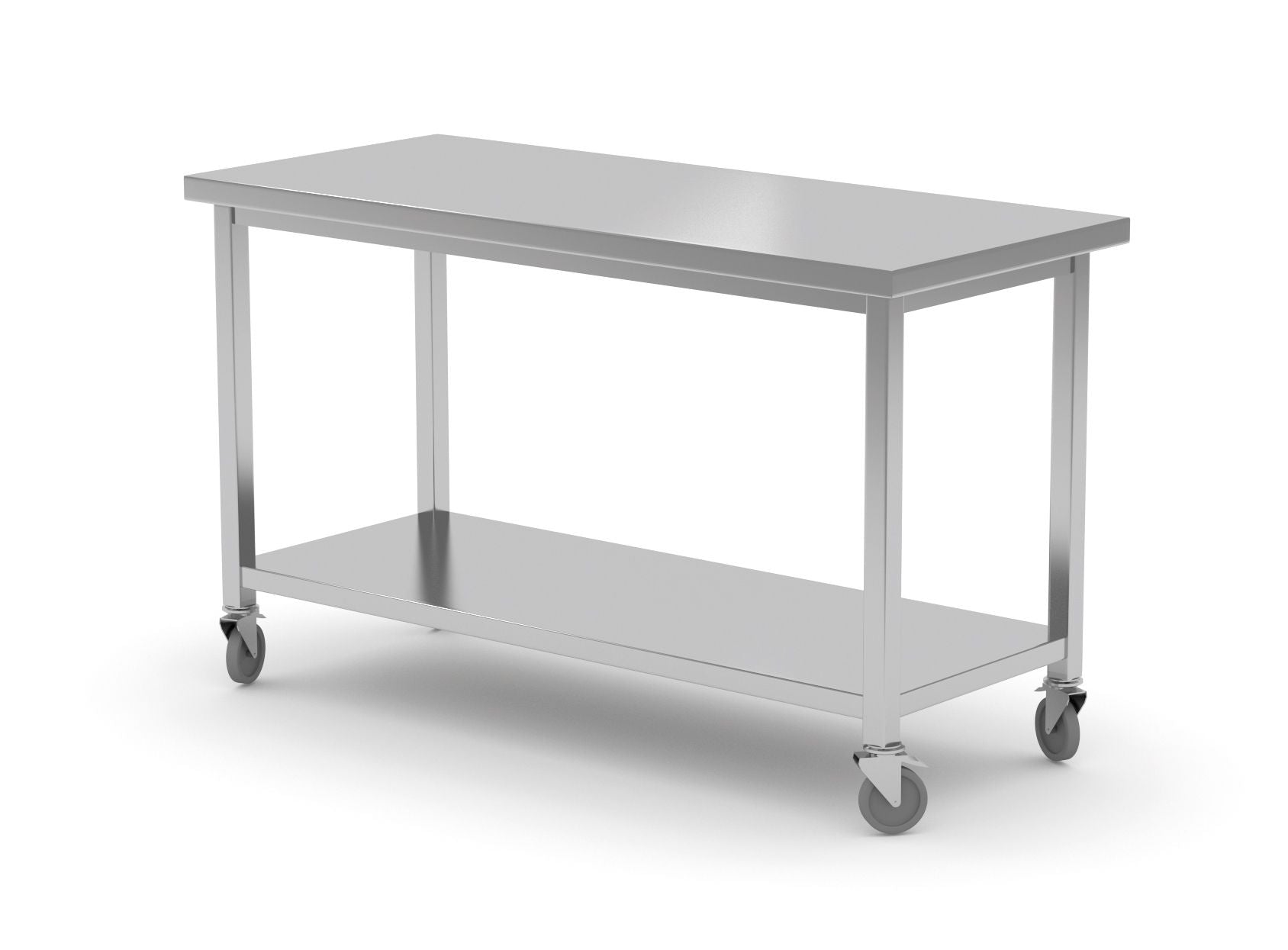 TAVOLO INOX MOBILE CON RIPIANO, HENDI - 815793