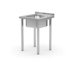 TAVOLO LAVANDINO, IMBULLONATO, HENDI, KITCHEN LINE, LAVANDINO AL CENTRO, 600X600X(H)850MM - 816752