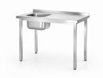 TAVOLO LAVANDINO, IMBULLONATO, HENDI, KITCHEN LINE, LAVANDINO SUL LATO DESTRO, 800X600X(H)850MM - 816769