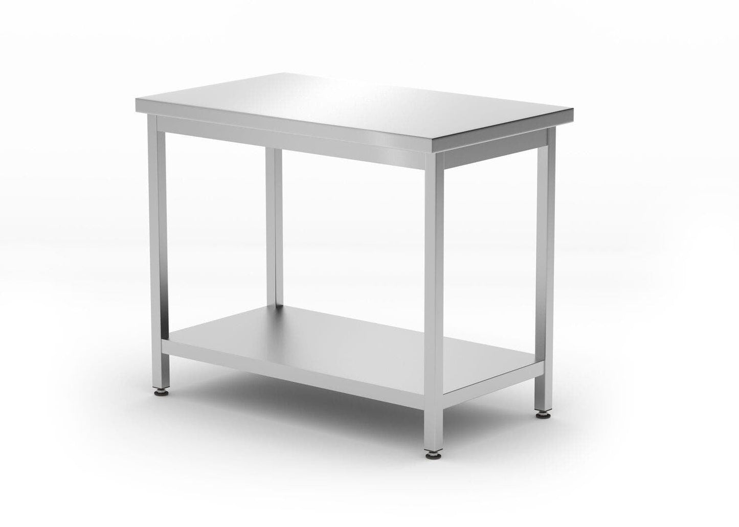 TAVOLO CENTRALE CON RIPIANO – BULLONATO, PROFONDITÀ 600 MM, KITCHEN LINE, 1000X600X(H)850MM