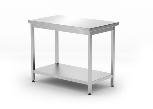 TAVOLO CENTRALE CON RIPIANO – BULLONATO, PROFONDITÀ 600 MM, KITCHEN LINE, 1000X600X(H)850MM
