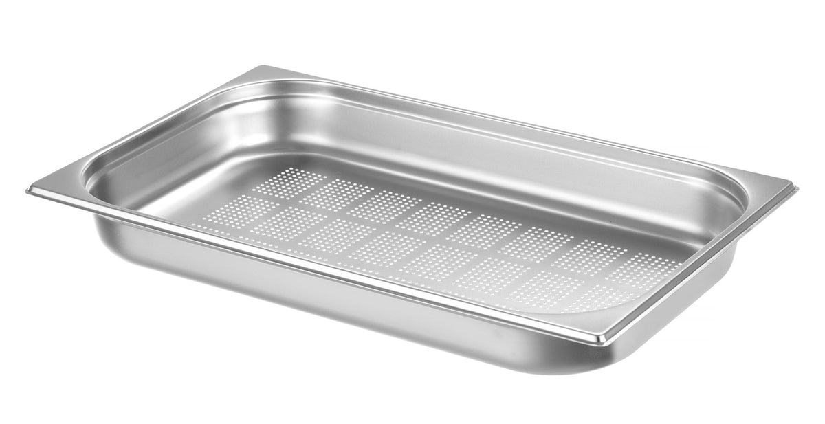 CONTENITORE GN 1/1, PERFORATO, HENDI, PROFI LINE PLUS, GN 1/1, 14L, ARGENTO, 530X325X(H)100MM - 818022