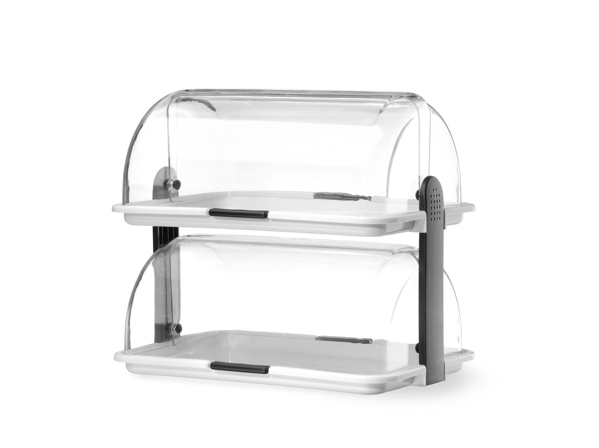 DISPLAY CON COPERCHIO A RULLO, HENDI, NERO, 380X260X(H)355MM, RETTANGOLARE - 871614