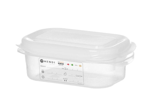 CONTENITORE GN 1/9 POLIPROPILENE, GN 1/9, 0,6L, TRASPARENTE, 176X108X(H)65MM