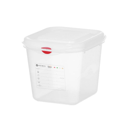 CONTENITORE GN 1/6 POLIPROPILENE, GN 1/6, 2,6L, TRASPARENTE, 176X162X(H)150MM