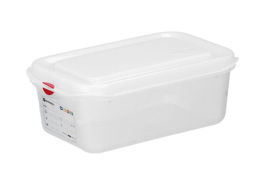 CONTENITORE GN 1/4 POLIPROPILENE, GN 1/4, 2,8L, TRASPARENTE, 265X162X(H)100MM
