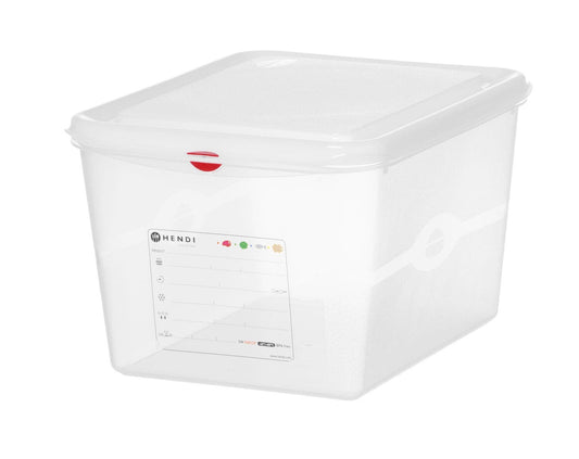 CONTENITORE GN 1/2 POLIPROPILENE, GN 1/2, 12,5L, TRASPARENTE, 325X265X(H)200MM