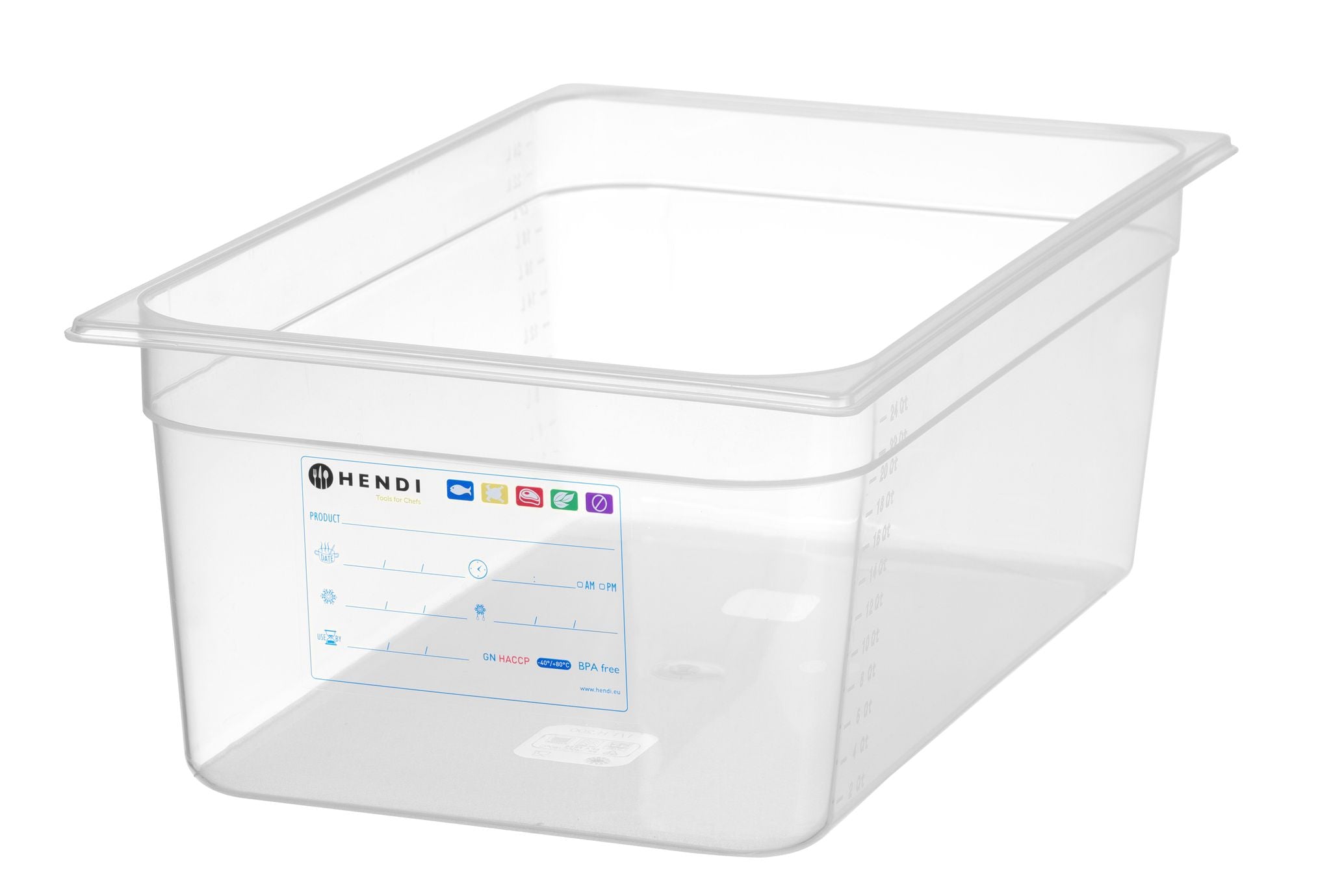 CONTENITORE GASTRONORM 1/1, HENDI, GN 1/1, 28L, TRASPARENTE, 530X325X(H)200MM - 880050