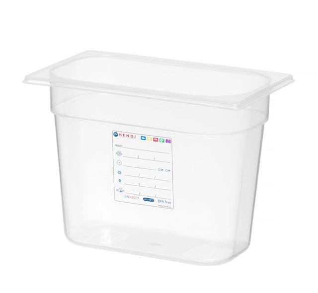 CONTENITORE GASTRONORM 1/4, HENDI, GN 1/4, 1,8L, TRASPARENTE, 265X162X(H)65MM - 880388