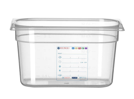 CONTENITORE GASTRONORM 1/4, GN 1/4, 4L, TRASPARENTE, 265X162X(H)150MM