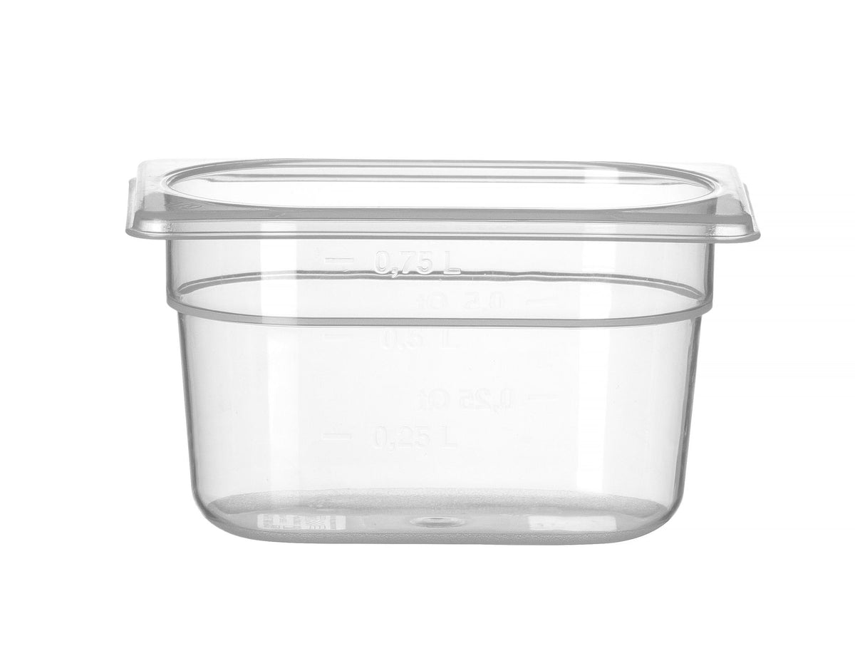CONTENITORE GASTRONORM 1/9, HENDI, PROFI LINE, 1,0, GN 1/9, 0,75L, TRASPARENTE, 176X108X(H)100MM - 880524
