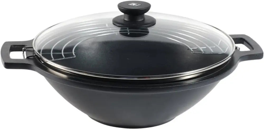 WOK 2 MANICI CON COPERCHIO E GRIGLIA 32 CM EFFICIENT 3300 PINTI - 6731308 - MEDRI