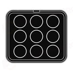 9 IMPRONTE TONDE Ø 80/76 H 20 MM - PIASTRA PER COOKMATIC 380X330 MM - PIASTRA-W - PAVONI ITALIA - PIASTRE E STAMPI