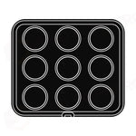 9 IMPRONTE TONDE Ø 85/74 H 20 MM - PIASTRA PER COOKMATIC 380X330 MM - PIASTRA41 - PAVONI ITALIA - PIASTRE E STAMPI