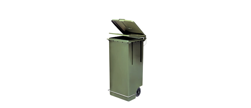 BIDONE POLITENE C/P+RUOTE 80LT VERDE - 90869 - MORINI