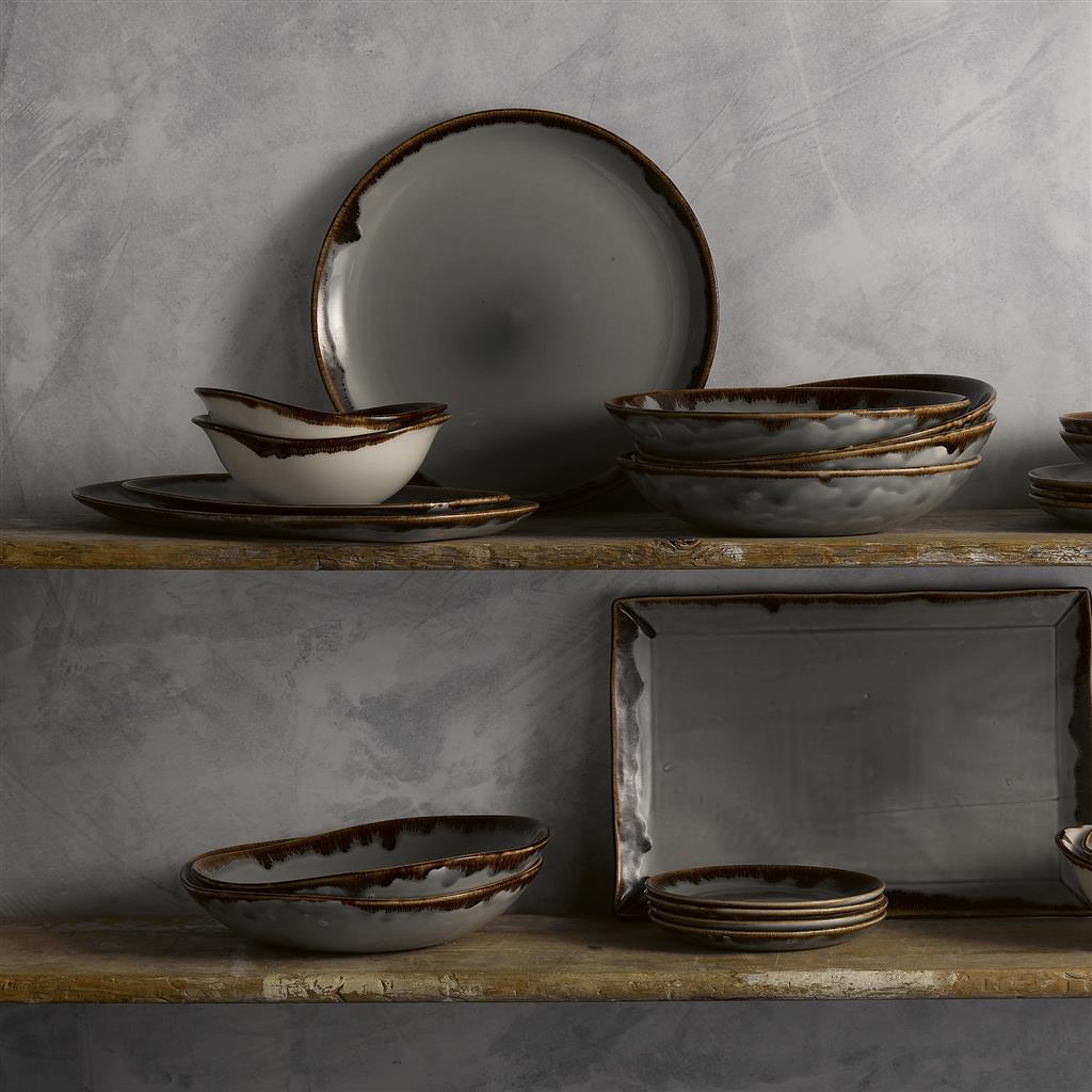 COUPE FLAT PLATE 28.8 CM HARVEST GREY HVGYEV111 DUDSON - 9782472 - MEDRI