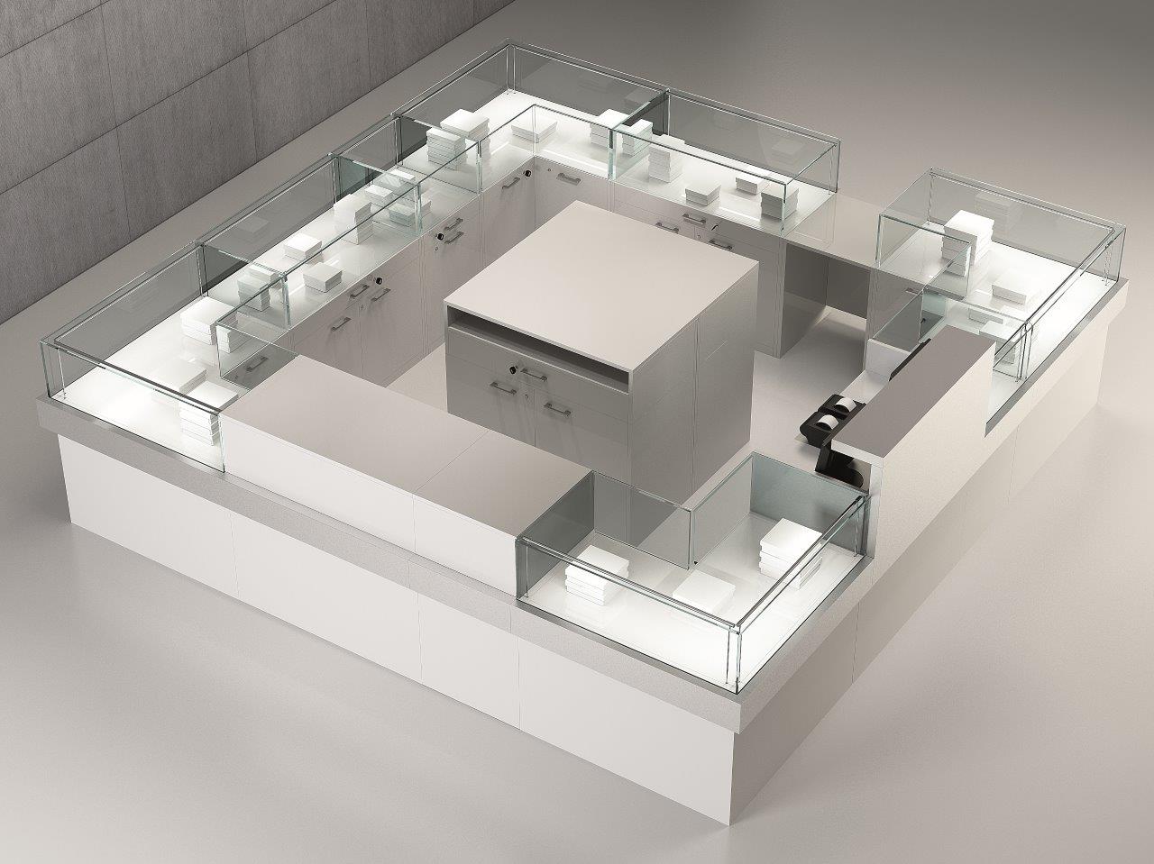 VETRINE COMPONIBILI QUADRATUM FRAME 350X350X120 CM - COM/QF9 - ITALVETRINE