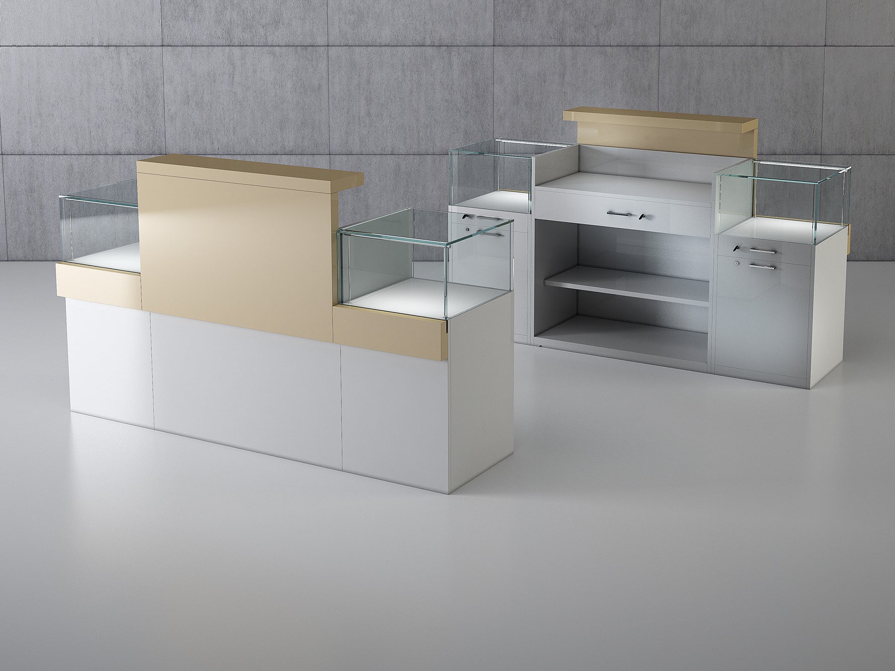 VETRINE COMPONIBILI QUADRATUM FRAME 200X53X120 CM - COM/QF2 - ITALVETRINE