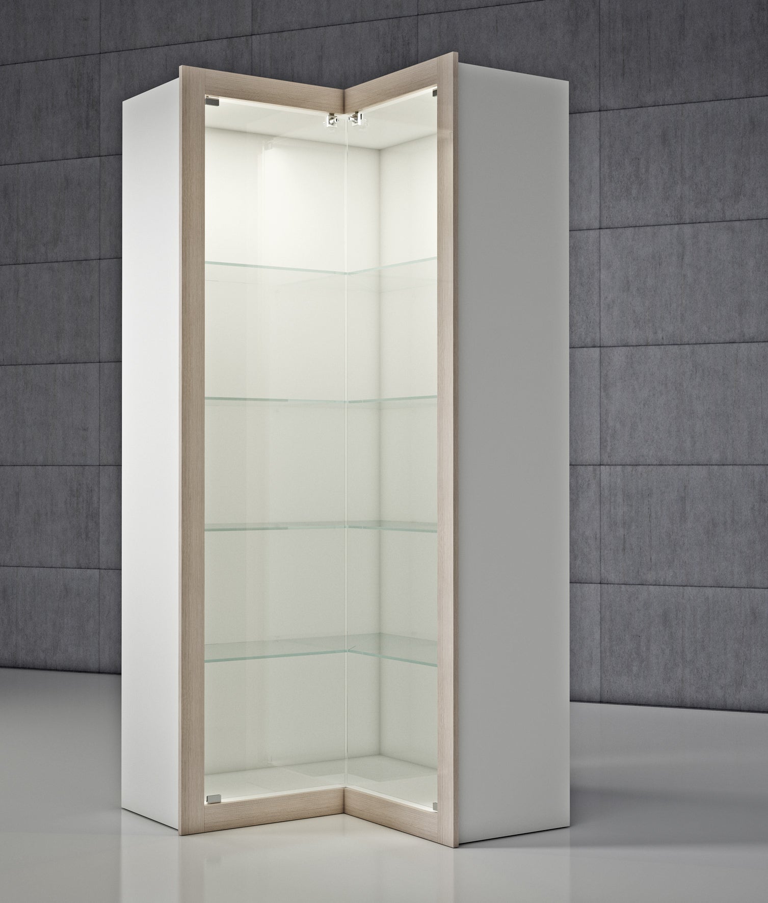 VETRINE ANGOLARI, VETRINE COMPONIBILI QUADRATUM FRAME 100X40X210 CM - QF/A - ITALVETRINE