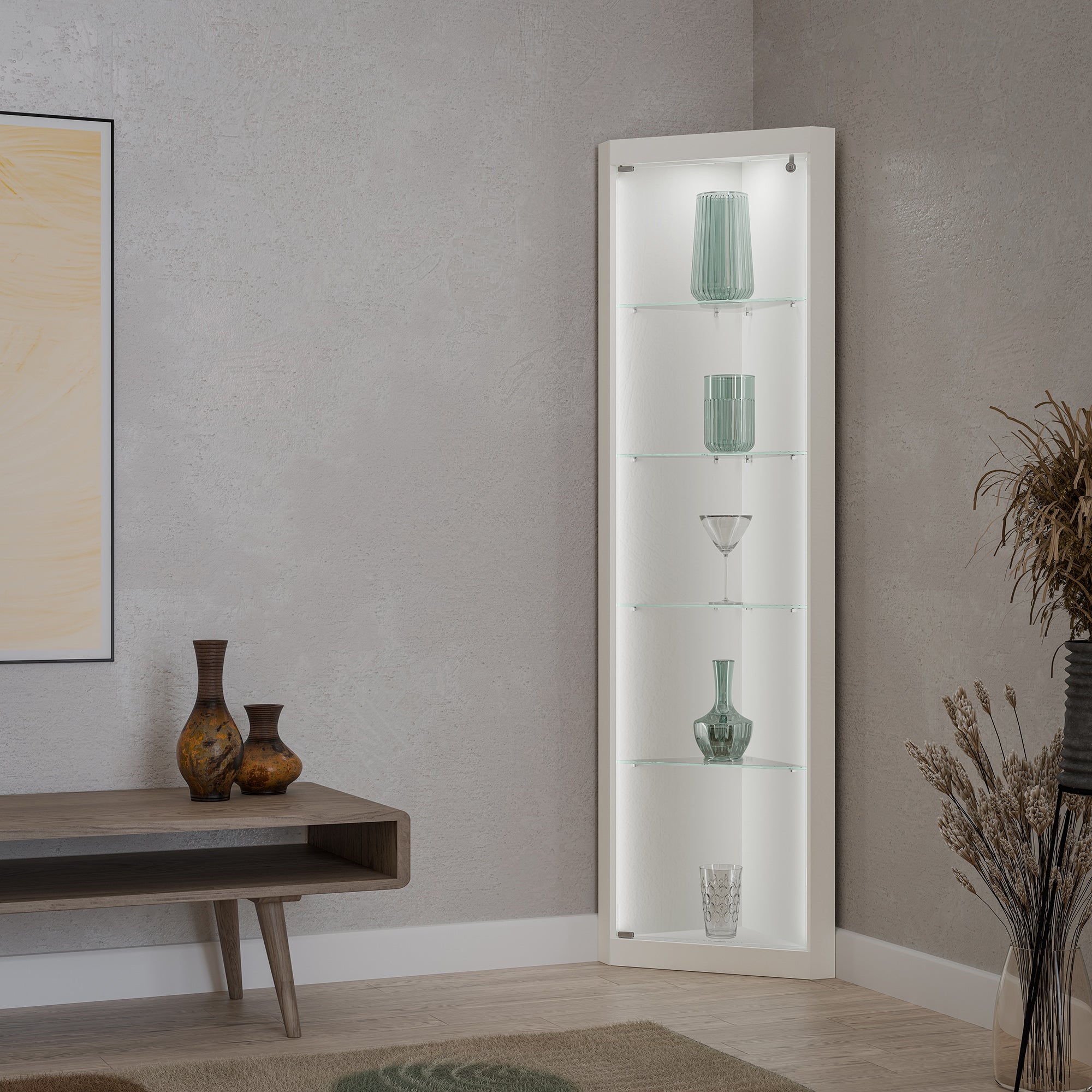 VETRINE ANGOLARI, VETRINE COMPONIBILI QUADRATUM FRAME 42X42X210 CM - QF/AT - ITALVETRINE