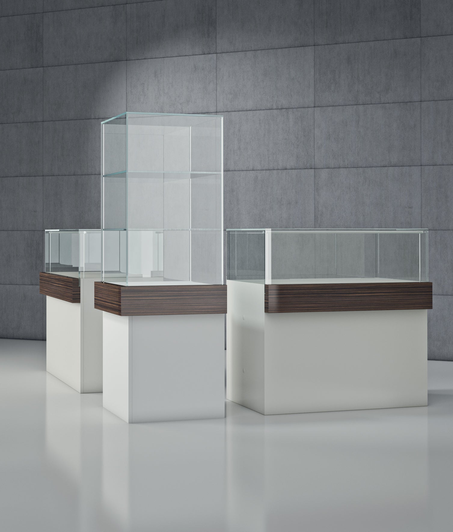 BANCHI VENDITA, VETRINE ANGOLARI QUADRATUM FRAME 55X55X150 CM - QF/RE - ITALVETRINE