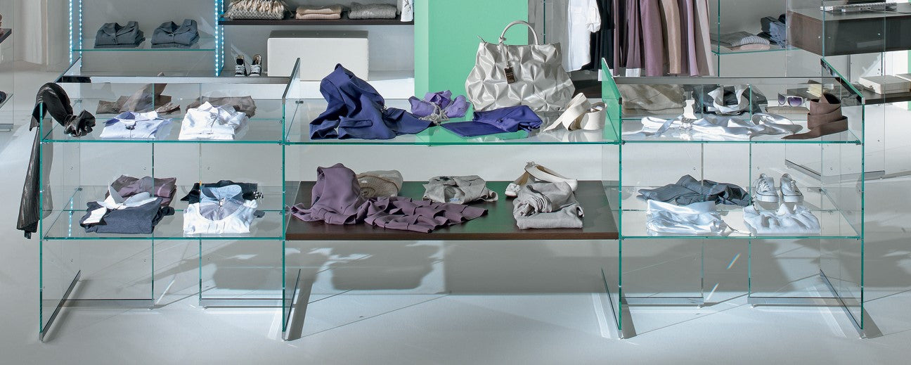 VETRINE COMPONIBILI GLASSYSTEM 320X40X100 CM - COM/GS3 - ITALVETRINE