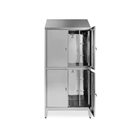 ARMADI SPOGLIATOIO INOX A QUATTRO POSTI - 9444 - METALCARRELLI - ATTREZZATURA PROFESSIONALE
