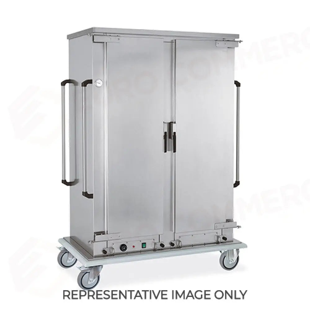 ARMADIO CALDO PORTAVASSOI 8X2 GN 1/1 GUIDE A ’L’ RUOTE ELASTICHE 2 FRENATE - 3216GN-K-E - METALCARRELLI - ARMADI