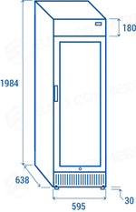 ARMADIO CONGELATORE 300 LT. CON OPALINA PUBLICITARIA L1 -15°C/-18°C - CNG 390CB - COOL HEAD