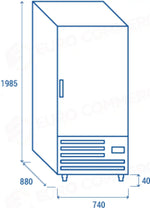 ARMADIO CONGELATORE GN2/1 -18°/-25°C - GET 688S - COOL HEAD