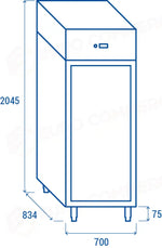 ARMADIO CONGELATORE GN2/1 (PORTAVETRO) L1 -15°C/-18°C - QNG 6 - COOL HEAD
