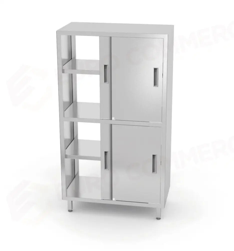 ARMADIO PASSANTE CON DIVISORIO E PORTE SCORREVOLI - BULLONATO KITCHEN LINE 800X500X(H)1800M - HENDI