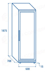 ARMADIO REFRIGERATO 400 LT. (PORTAVETRO) +2°C/+8°C - CRG 4 - COOL HEAD