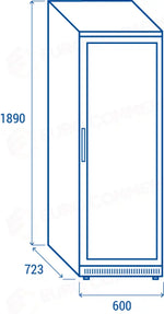 ARMADIO REFRIGERATO 400 LT. (PORTAVETRO) M1 -1°C/+5°C - QRXG 400 - COOL HEAD