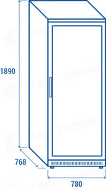 ARMADIO REFRIGERATO 600 LT. (PORTAVETRO) M1 -1°C/+5°C - QRG 600 - COOL HEAD