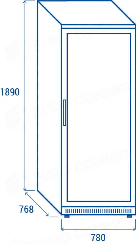 ARMADIO REFRIGERATO 600 LT. (PORTAVETRO) M1 -1°C/+5°C - QRG 600 - COOL HEAD