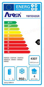 ARMADIO REFRIGERATO ATOSA COMPATTO - 3 PORTE - BT 1400 LT - 1800 MM - YBF9242-GR