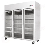 ARMADIO REFRIGERATO ATOSA COMPATTO CON 3 PORTE IN VETRO - TN 1400 LT- 1800 MM - YCF9403-GR