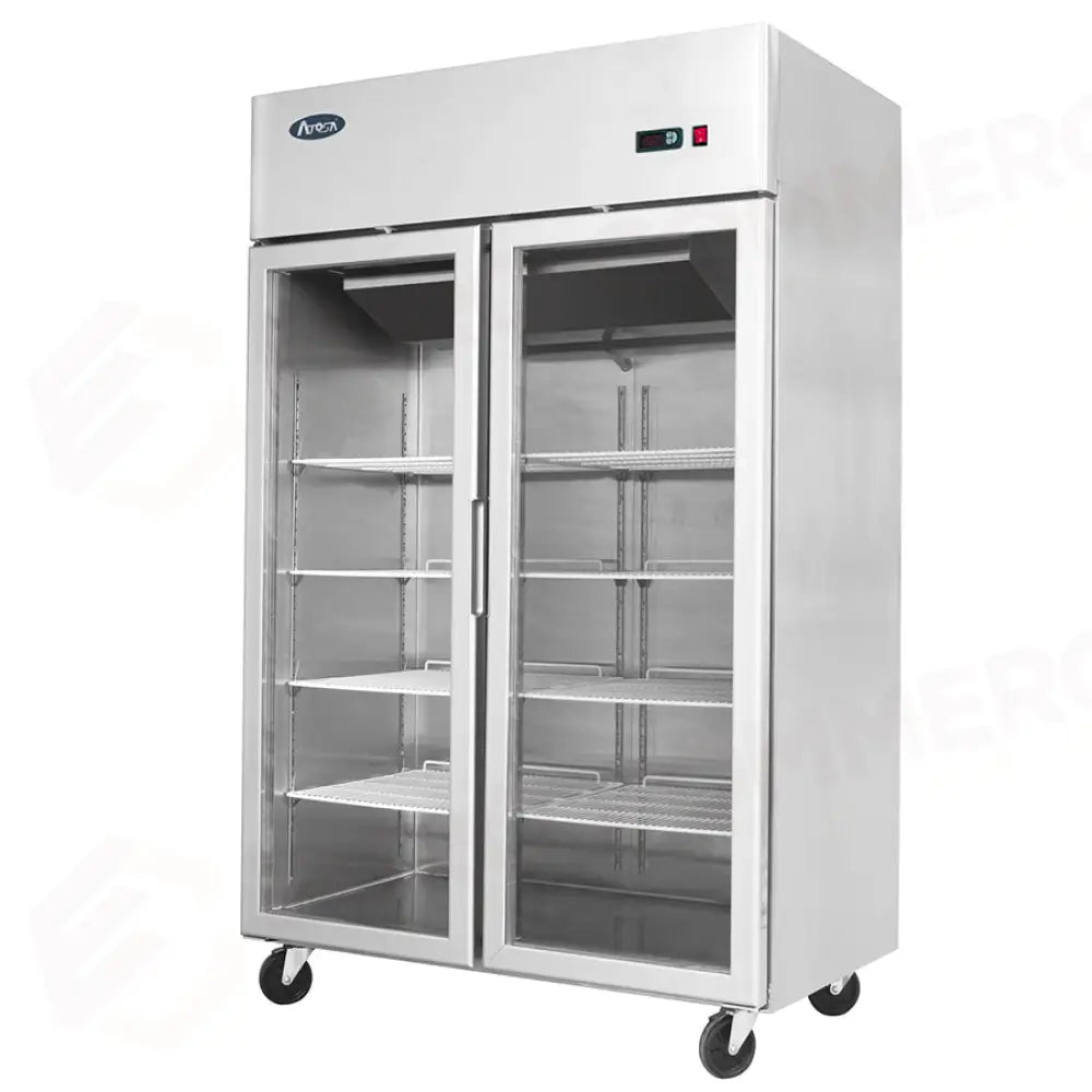 ARMADIO REFRIGERATO ATOSA COMPATTO CON DOPPIA PORTA IN VETRO - BT 900 LT- 1200 MM - YCF9408-GR