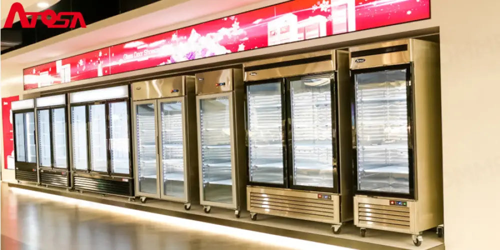 ARMADIO REFRIGERATO CON PORTA IN VETRO ATOSA - SERIE MCF - TN 700 LT - TROPICALIZZATO - MCF8604-GR