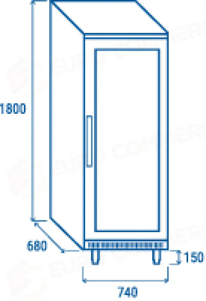 ARMADIO REFRIGERATO EURONORM 600X400MM (PORTAVETRO) +3°/+10°C - BYXG 460 - COOL HEAD