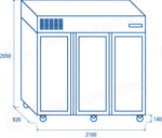 ARMADIO REFRIGERATO GN2/1 (PORTAVETRO) +3°/+10°C - RCG 1850 - COOL HEAD