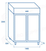 ARMADIO REFRIGERATO GN2/1 (PORTAVETRO) M1 -1°C/+5°C - QRG 12 - COOL HEAD