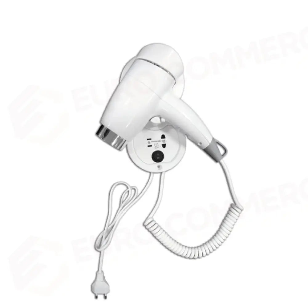 ASCIUGACAPELLI C/BASE A MURO E PRESA RASOIO PER USO ALBERGHIERO - PHONETTE - 704003 - ATTREZZATURA