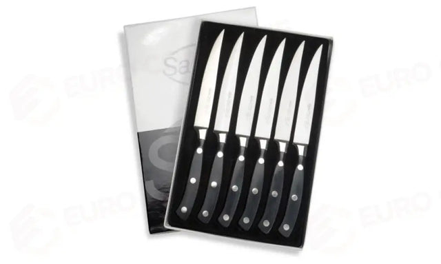 TROUSSE COUTEAUX CÔTELÉE LAME LISSE 6 PC. ERGOFORGE - 902906 - SANELLI