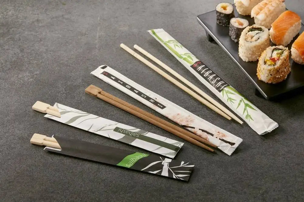 BACCHETTE SUSHI BIANCO-VERDE - 21 CM - S0037 - LEONE - FINGER FOOD IN BAMBOO