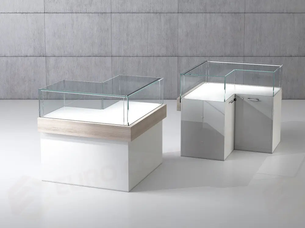 BANCHI VENDITA VETRINE ANGOLARI COMPONIBILI QUADRATUM FRAME 100X100X100 CM - QF/10BA - ITALVETRINE