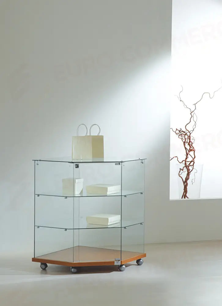 BANCHI VENDITA VETRINE ANGOLARI LAMINATO LIGHT 68X68X90 CM - 7/90 - ITALVETRINE