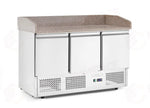 BANCO DA PIZZA CON TRE PORTE E VETRINETTA REFRIGERATA 380 + 40L ARKTIC 254L 230V/400W 1400X700X(H)