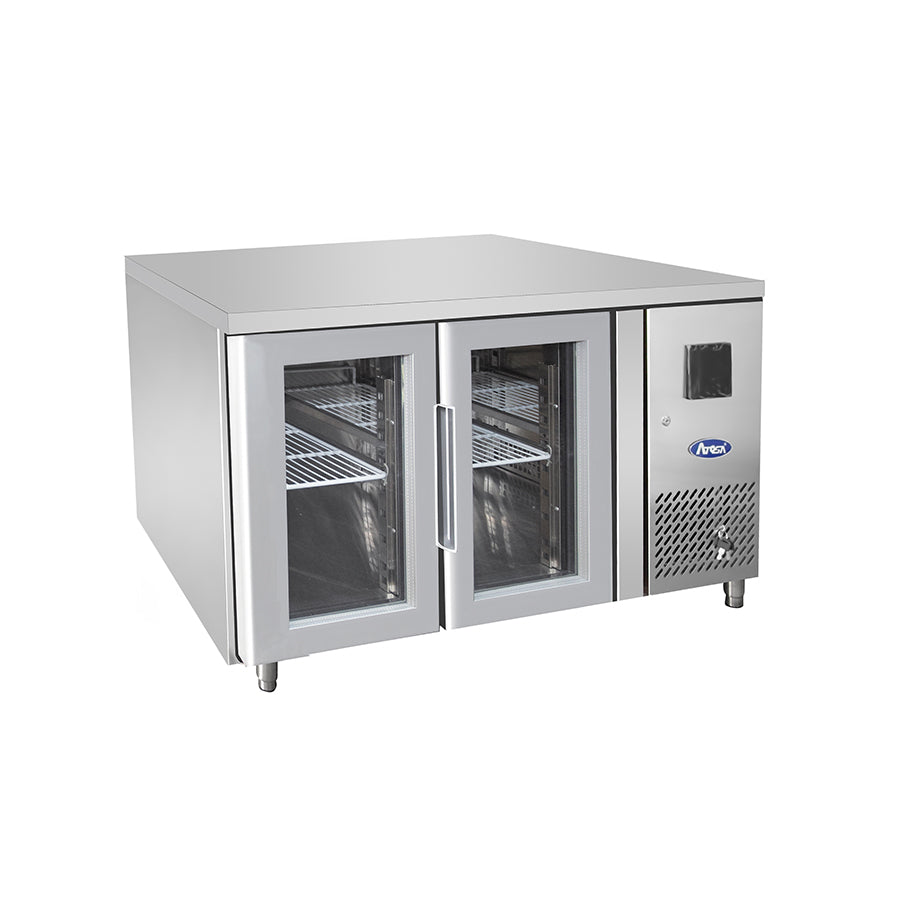 TAVOLO REFRIGERATO ATOSA 700 TN - 2 PORTE IN VETRO - GN 1/1 - EPF3721-GR-304T - ATOSA